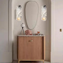 Ljojo 3D Marble Wall Light 42cm: White Glass Ball for Indoor Bedroom, Art Deco Glow