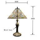 16 Inch Tiffany Style Antique Art Table Lamp Stained Glass Metal Base for Living Room by Ljojo