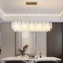 Ljojo Luxury Feather Crystal Chandelier - Cream Style Main Bedroom Lighting