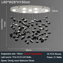 Ljojo LED Glass Ceiling Chandelier for Hotel Lobby Restaurant Art Lighting Fixtures