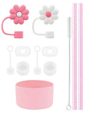 Ljojo 11Pcs Cup Accessories Set: Silicone Straw Stopper, Reusable Straw, Cleaning Brush - 40oz 30oz
