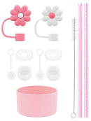 Ljojo 11Pcs Cup Accessories Set: Silicone Straw Stopper, Reusable Straw, Cleaning Brush - 40oz 30oz