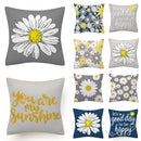 Flower Letter Print Cushion Cover for Stylish Home Decor by Ljojo