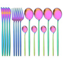 Ljojo Luxury Matte Stainless Steel Cutlery Set - 16 Piece Kitchen Tableware Silverware Set