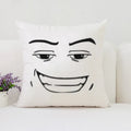 Ljojo Man Face Print Plush Cushion Cover 50x50cm