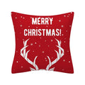 Ljojo Merry Christmas Print Sofa Cushion Decoration Pillowcase