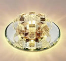 Ljojo Luxury Crystal Round LED Ceiling Light for Hallway and Kitchen
