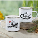 Enamel Mountain Mug with Handle by Ljojo. Best Camping Gift for Outdoor Lovers