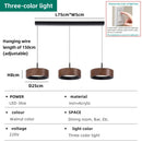 Nordic LED Pendant Light with Walnut Wood Grain Design - Ljojo