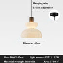 Japanese Style Silk Pendant Lamp Wabi Sabi Chandelier | Retro Home Lighting Fixture Ljojo