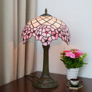 12" Cherry Blossom Stained Glass Lamp - Romantic Bedside Table Lamp by Ljojo