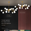 Nordic Tree Branch LED Chandelier Glass Ball Lampshade Black Gold for Bedroom Living Room Ljojo