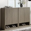 Ljojo™ 44" Tall Modern Shoe Cabinet with Doors & 4 Shelves - 6-Tier Organizer