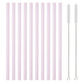 Ljojo 12Pcs Glass Straw Set: Reusable Straws 8'' Long with Cleaning Brush