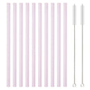 Ljojo 12Pcs Glass Straw Set: Reusable Straws 8'' Long with Cleaning Brush