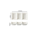 Ljojo Matte Ceramic Seasoning Dish 3 Grids Sushi Plate Molecular Cuisine Tableware