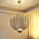 Metal Birdcage LED Pendant Lamp Minimalist Chandelier for Restaurant Bedroom Living Room Glass Pendant Light - Ljojo
