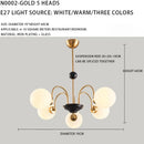 LED Scandinavian Chandelier Pendant Lamp Warm Glass Stylish Lighting for Living Room by Ljojo