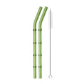 Ljojo 11Pcs Green Glass Straws Set with Brush - High Borosilicate Drinkware