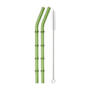 Ljojo 11Pcs Green Glass Straws Set with Brush - High Borosilicate Drinkware