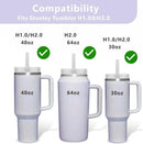 Ljojo 11Pcs Cup Accessories Set: Silicone Straw Stopper, Reusable Straw, Cleaning Brush - 40oz 30oz