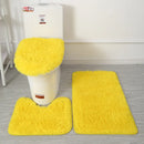 Ljojo 3 Piece White Bathroom Rugs Sets Non-Slip Bath Mats Lid Cover Contour Mat