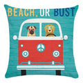 Funny Dog Driving Pattern Cushion Cover - Ljojo Decorative Pillow Case