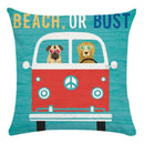Funny Dog Driving Pattern Cushion Cover - Ljojo Decorative Pillow Case