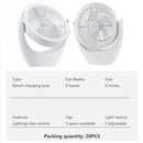 Ljojo 30W LED Fan Table Lamp 3-speed Night Light Travel Camping Rechargeable