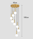 Ljojo LED Ring Stairs Pendant Light Chandelier for Living Room Dining Room Lighting