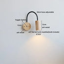 Ljojo LED Wall Lamps Indoor Art Square Round Ash Wood Lampshade Stair Light