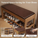 Ljojo™ Mid-Century 2-Tier Shoe Rack Bench: Compact Storage with 550lbs Capacity