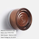 Round Glass LED Wall Lamp Sconce Light for Bedroom Living Room by Ljojo
