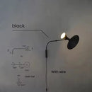 Ljojo Marseille Wall Lamp: Modern White Black Metal Swing Arm Sconce for Living Room & Bedroom