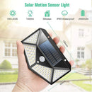 Ljojo 100LED Solar Wall Lamp with Motion Sensor for Garden Courtyard