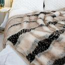 Ljojo Luxury Fox Fur Blanket: Plush Bed Plaid & Sofa Cover - Fluffy Decorative Home Throw