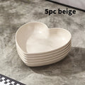 Ljojo Love Bone Plates Set - 5pcs PP Material Reusable for Kitchen, Picnic, Camping