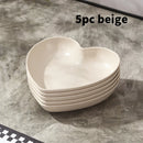 Ljojo Love Bone Plates Set - 5pcs PP Material Reusable for Kitchen, Picnic, Camping