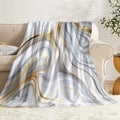 Ljojo Marble Flannel Blanket: Elegant, Cozy Sofa Throw for All Seasons