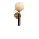 Art Deco Natural Marble Wall Lamp Flower Shape Brass E14 Bulb - Ljojo