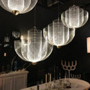Metal Birdcage LED Pendant Lamp Minimalist Chandelier for Restaurant Bedroom Living Room Glass Pendant Light - Ljojo