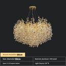 Gold Round K9 Crystal Chandelier Lamp for Luxe Home Decor by Ljojo
