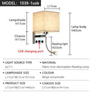 Ljojo LED Wall Lamps with Switch USB Reading Lights for Modern Home Decor