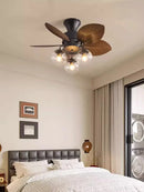 Ljojo Modern Scandinavian LED Blade Ceiling Fan Light with Remote Control for Living Dining Kitchen