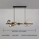Modern LED Ceiling Chandelier Black for Kitchen Table Dining Room - Ljojo