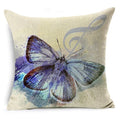 Ljojo Linen Butterfly Cushion Cover 45x45cm - Decorative Pillow Case for Sofa & Bed