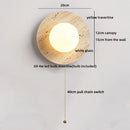Ljojo LED Pull Chain Wall Light Yellow Travertine Stair Lamp