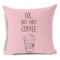 Ljojo Letter Print Pillow Case 45x45 cm Linen Cushion Cover for Home Decor