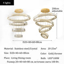 Crystal LED Chandelier with Remote Control for Villa Staircase | Ljojo Luxurious Hollow Design