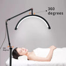 Ljojo 16 Inch LED Half-Moon Lash Light with Floor Tripod - Beauty Salon Makeup & Tattoo Stand